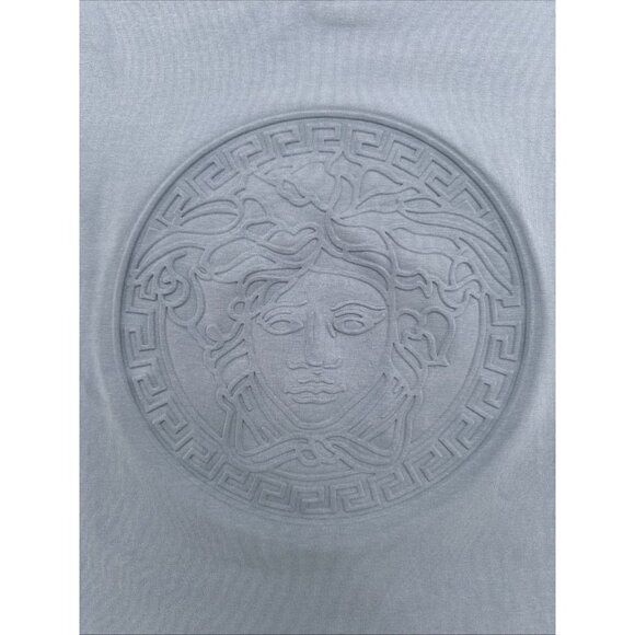 Steel Blue Embossed Medusa Logo T Shirt Mens large Versace Collection? - Picture 3 of 8